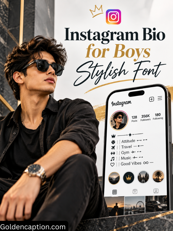 Stylish Font Instagram Bio for Boys